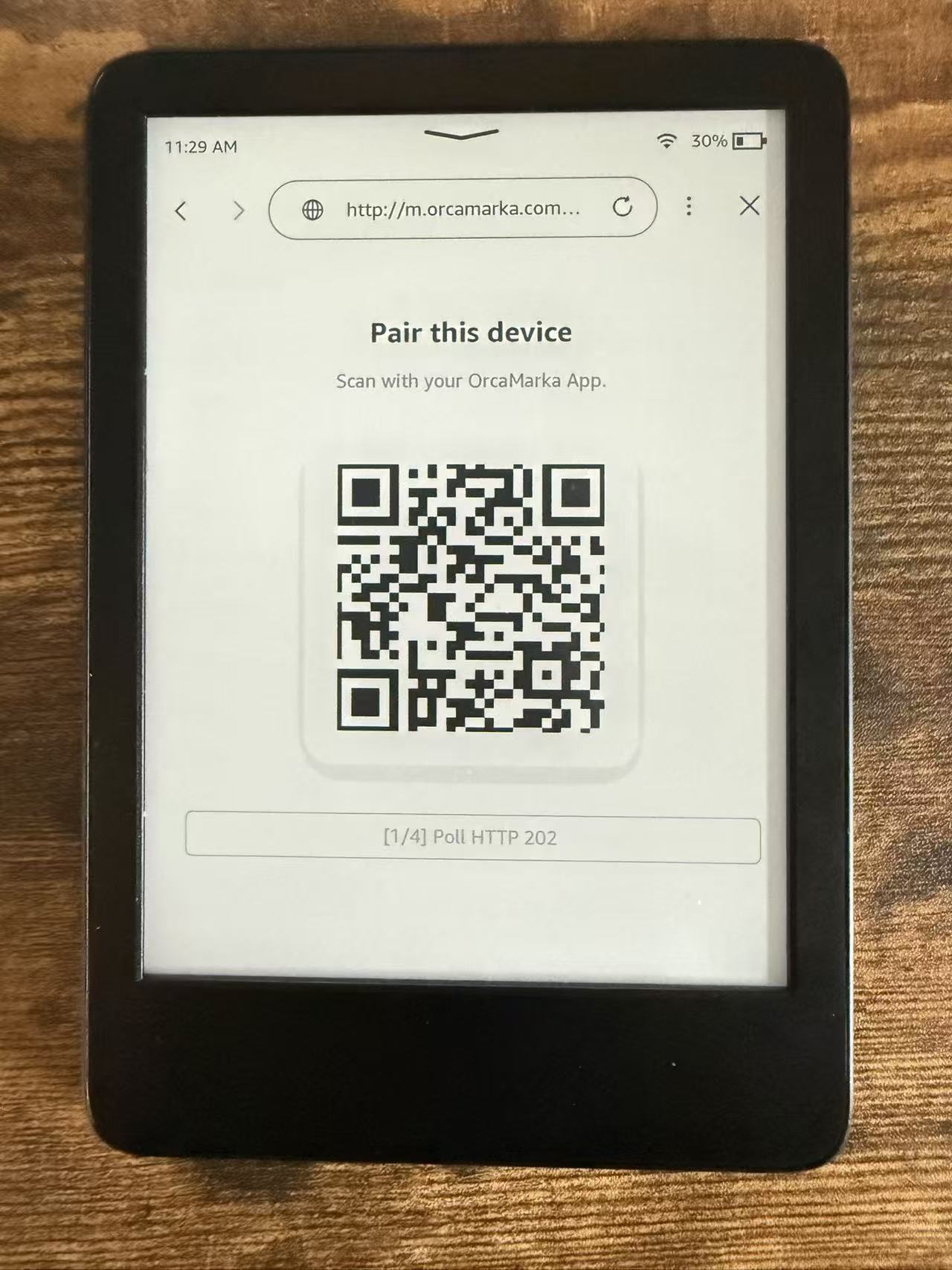 Scan QR Code to Pair Kindle